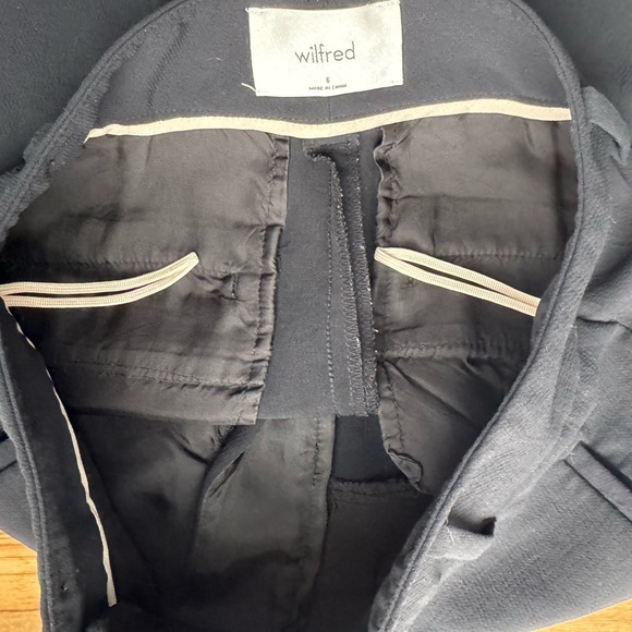 Wilfred Aritzia Black Trousers Size 6 High Rise Straight Leg Work Career Pants - Picture 5 of 6